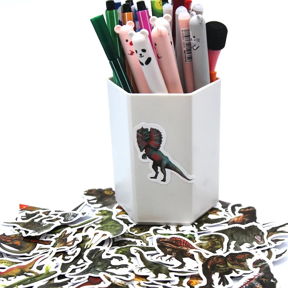 Funny Dinosaur Stickers | Waterproof Vinyl Decals for Laptop, Guitar, Bike & More additional angle