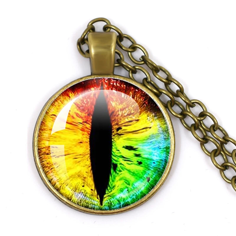 Fashion Evil Eye Pendant Necklace | Trendy Glass Cabochon Jewelry Gift detail view