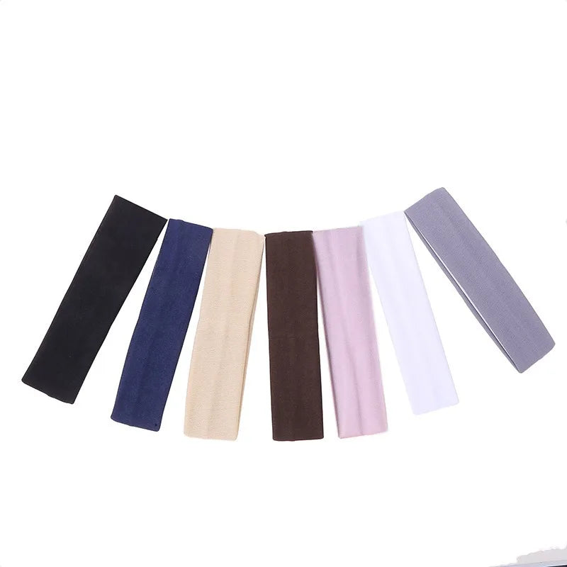 7Pcs Solid Elastic Hair Bands Yoga Headband Women Men Simple Sports Running Absorb Sw alternate view