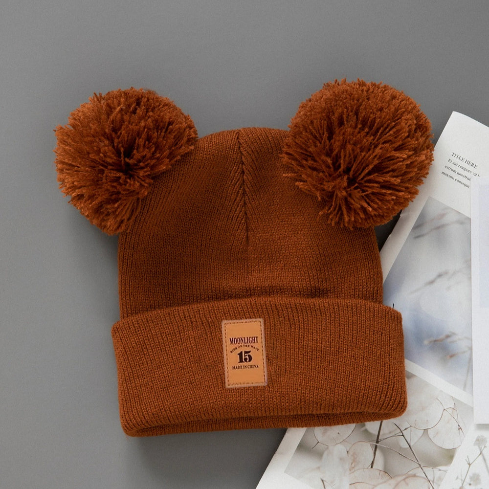 Baby Knit Pom Pom Hat | Warm Winter Cap for Toddlers additional angle