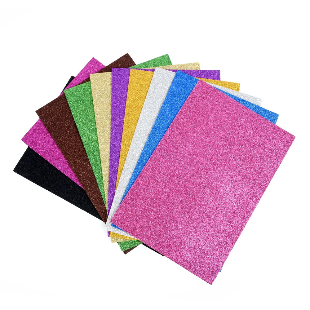 10pcs Glitter EVA Foam Paper Sheets | Soft Sponge Touch Craft Paper for Kids DIY additional angle