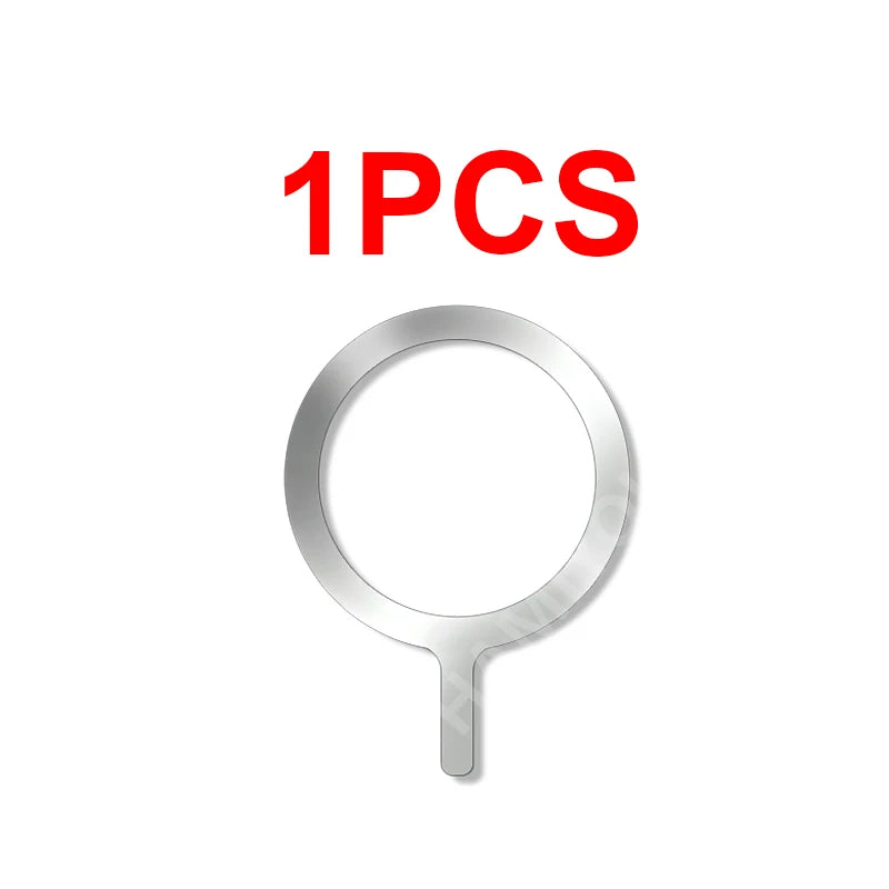 10-1PCS Stainless Steel Magnetic Metal Plate Ring For Magsafe Wireless Charger Iron Sh close-up view