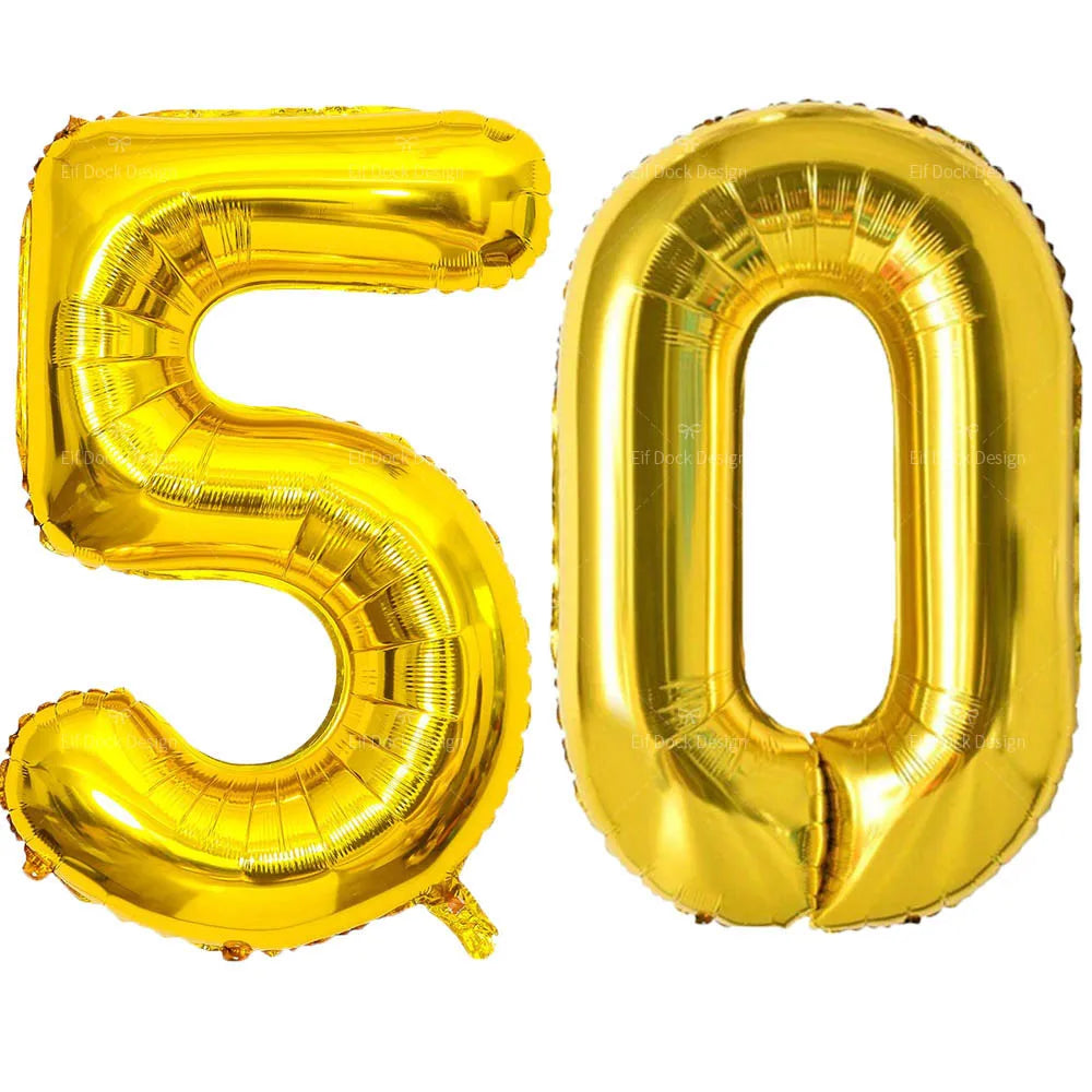 Gold Number Balloons for Milestone Birthdays | Large 40 Inch Foil Set lifestyle view