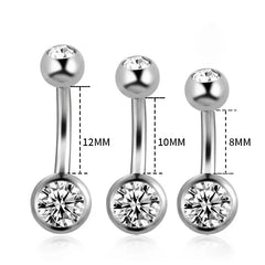 1Pc Belly Button Ring for Women, 316L Stainless Steel Belly Ring Piercing 8/10/12mm Be close-up view