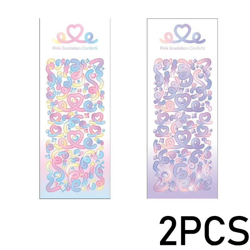 1PCS New Cute Deco Stickers Photocard Decor Kawaii Decorative Scrapbooking Decorative lifestyle view