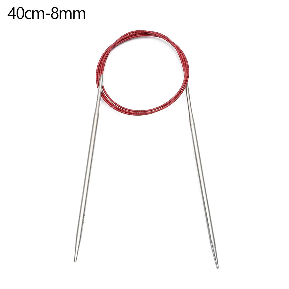 80/100cm Stainless Steel Circular Needle Round Weaving Knitting Needles Handmade Croch close-up view