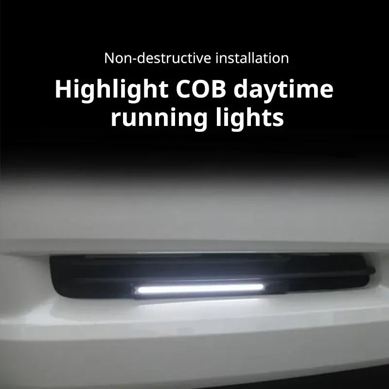 Universal Waterproof Daytime Running Lights | COB LED Fog Lamp Strip for Cars additional angle