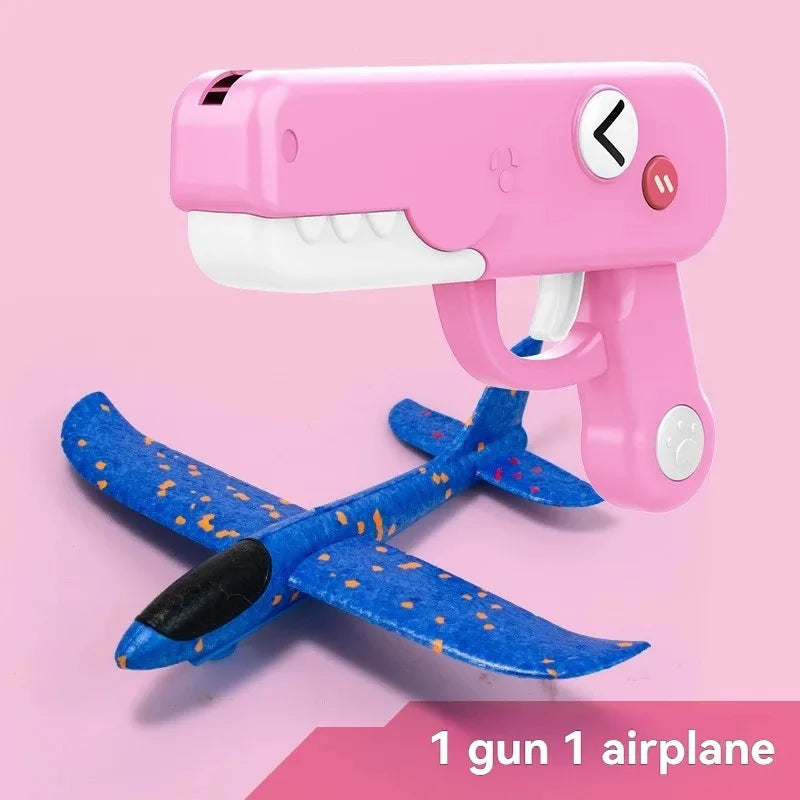 Foam Plane Launcher Toy | Outdoor Glider Flight Throw Gun for Kids detail view