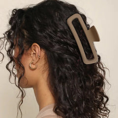 1/2/3pcs Temperament Frosted Large Rectangular Hair Clip for Women Elegant Shark Clip close-up view