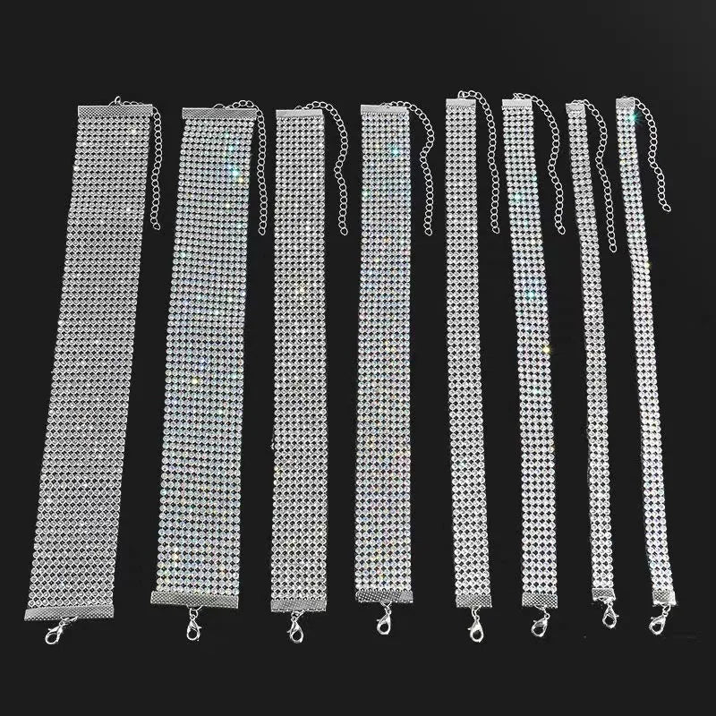 TOP Quality Cool Shiny Rhinestone Bundle Neck Popular Element Collar Necklace Punk Hi lifestyle view