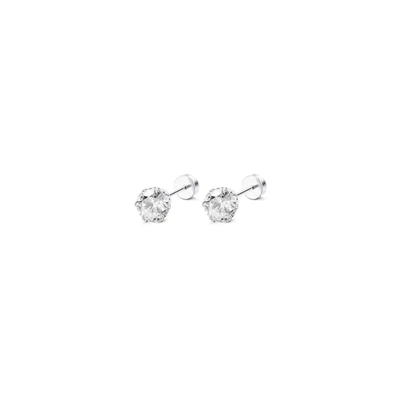 2pcs 20G Hypoallergenic Stud Earrings for Women Men, Stainless Steel Flatback Earrings close-up view