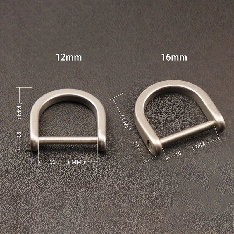 Titanium D Ring Key Shackle | U Shape Horseshoe Clasp for Car Key Fob and DIY Leath additional angle