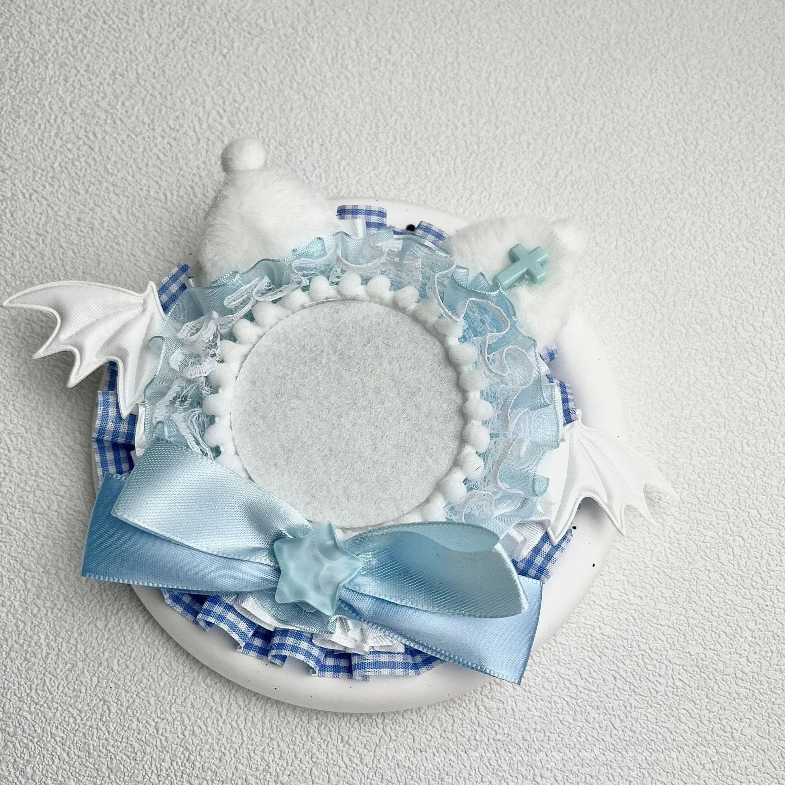 Kawaii Cartoon Badge Pin Holder Cute Korean Kitten Ear Wings Anime Badge Cover Case additional angle