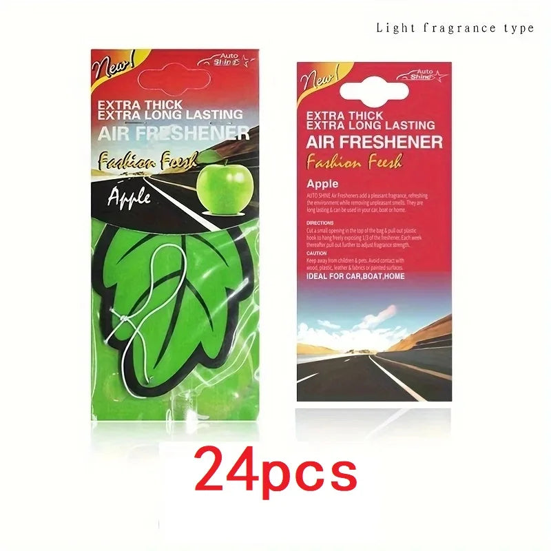 3-60pcs Car Air Freshener Natural Scented Tea Paper Auto Hanging Vanilla Perfume Fragr close-up view