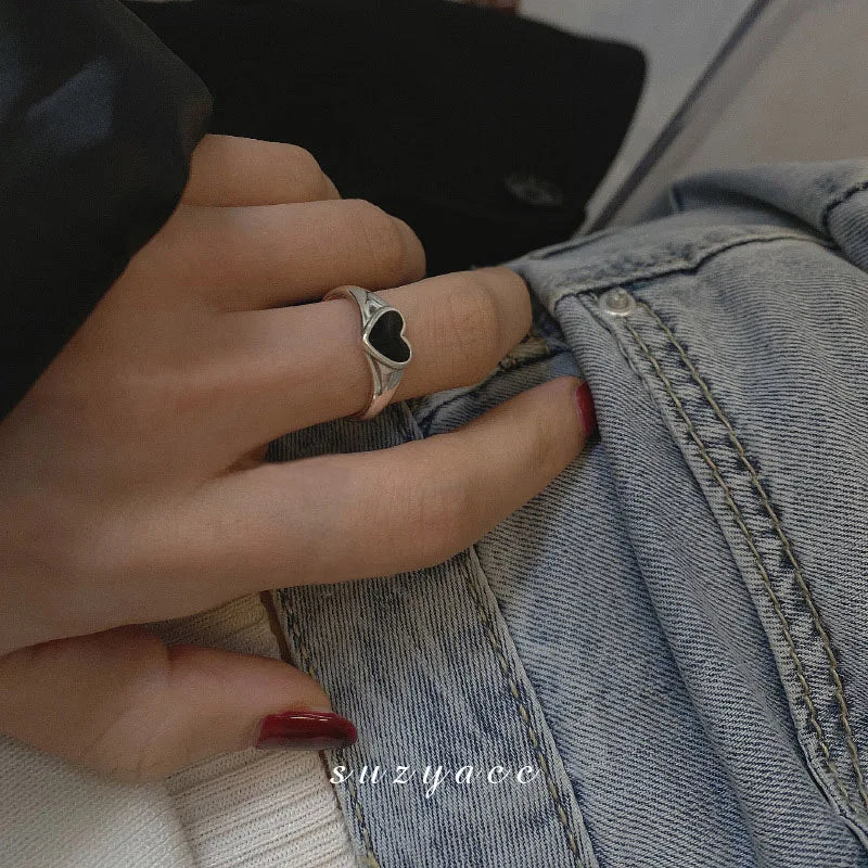 VENTFILLE 925 Sterling Silver Geometric Multilayer Round Bead Ring Female Fashion Pun lifestyle view