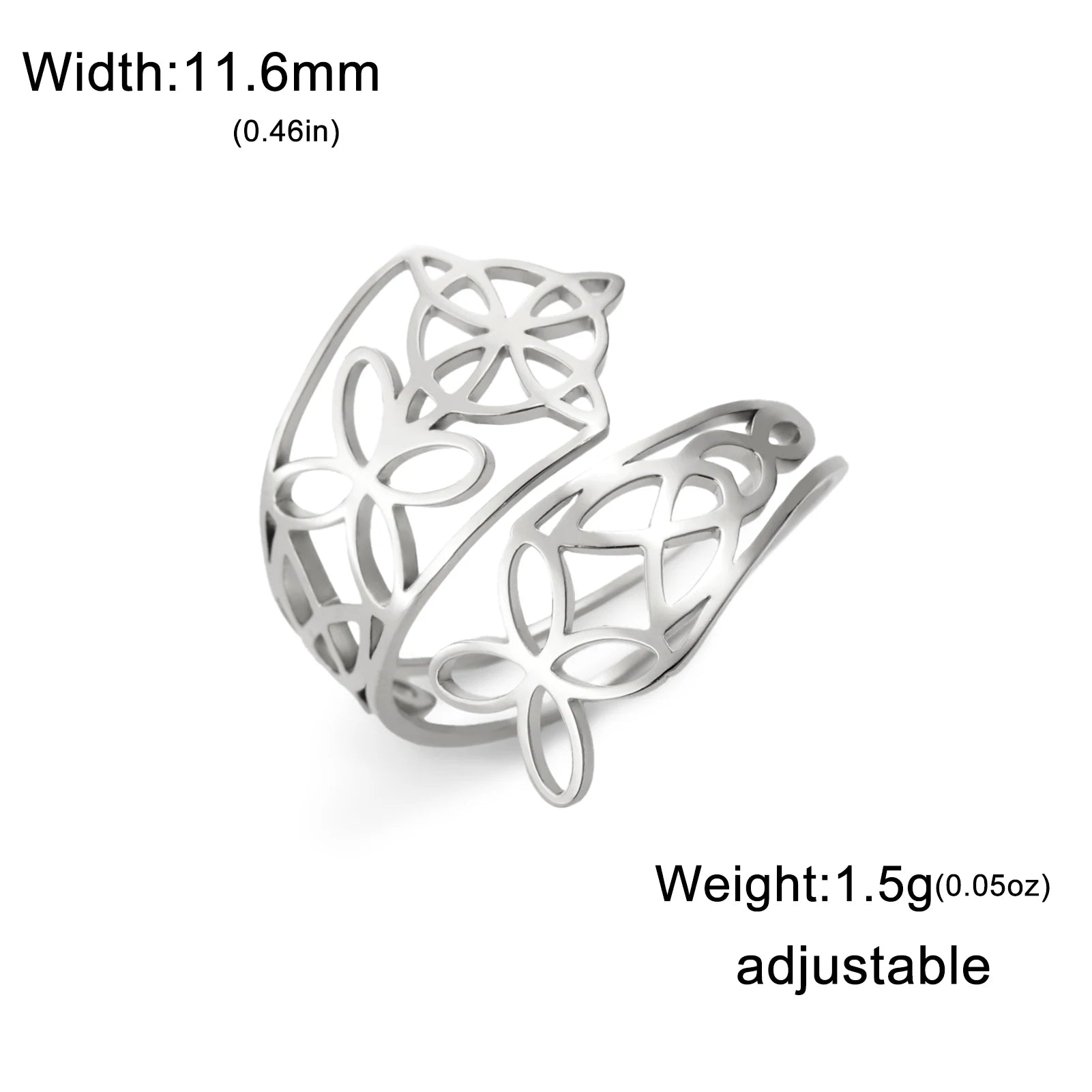 Skyrim Witch Knot Open Rings Women Stainless Steel Gold Color Adjustable Finger Ring Witchcraft Amulet Jewelry Christmas Gift