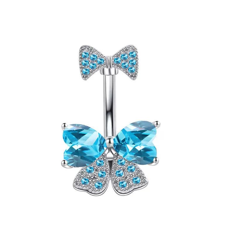 1PCS Pink Crown Belly Button Rings Jewelry Stainless Steel Heart Navel Piercing Barbel close-up view