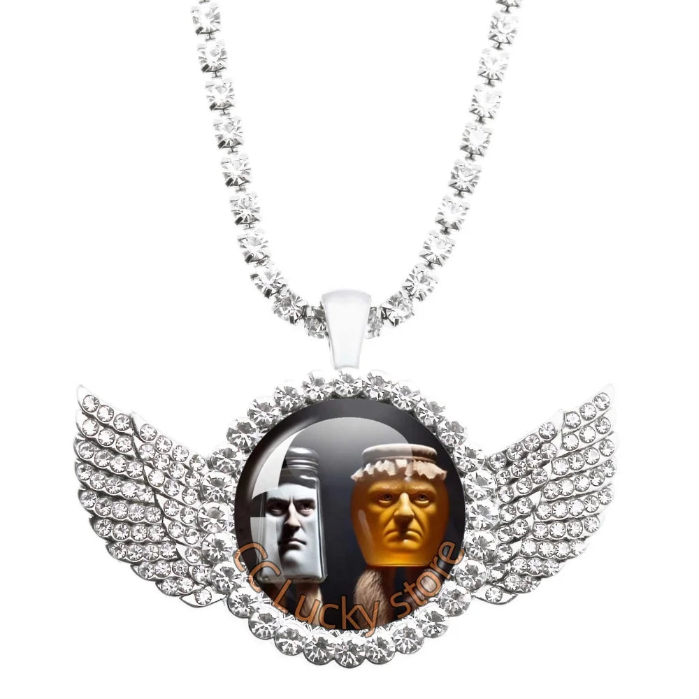 25mm Angel Wing Necklace | Italian Brainrot Pendant Funny Animal Jewelry Gift additional angle