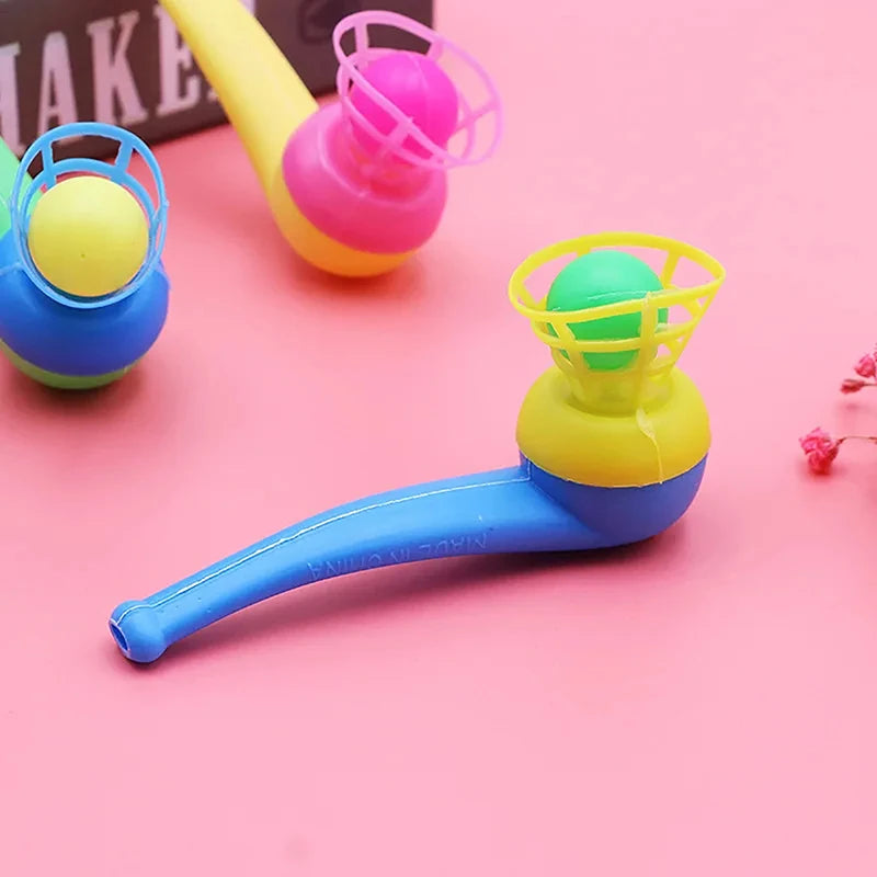 10pcs Suspended Blow Pipe Blow Ball Rod Game Children Balance Training Floating Blowi lifestyle view