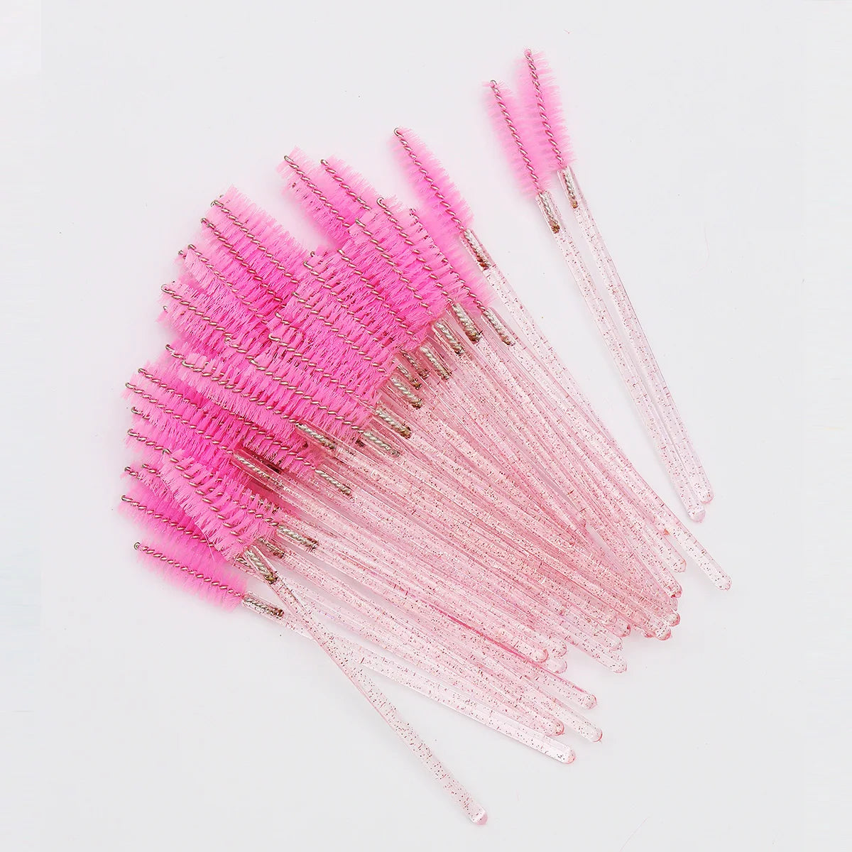 50Pcs Crystal Eyelashes Brush Comb Disposable Eye Lashes Extension Mascara Wands Makeu close-up view