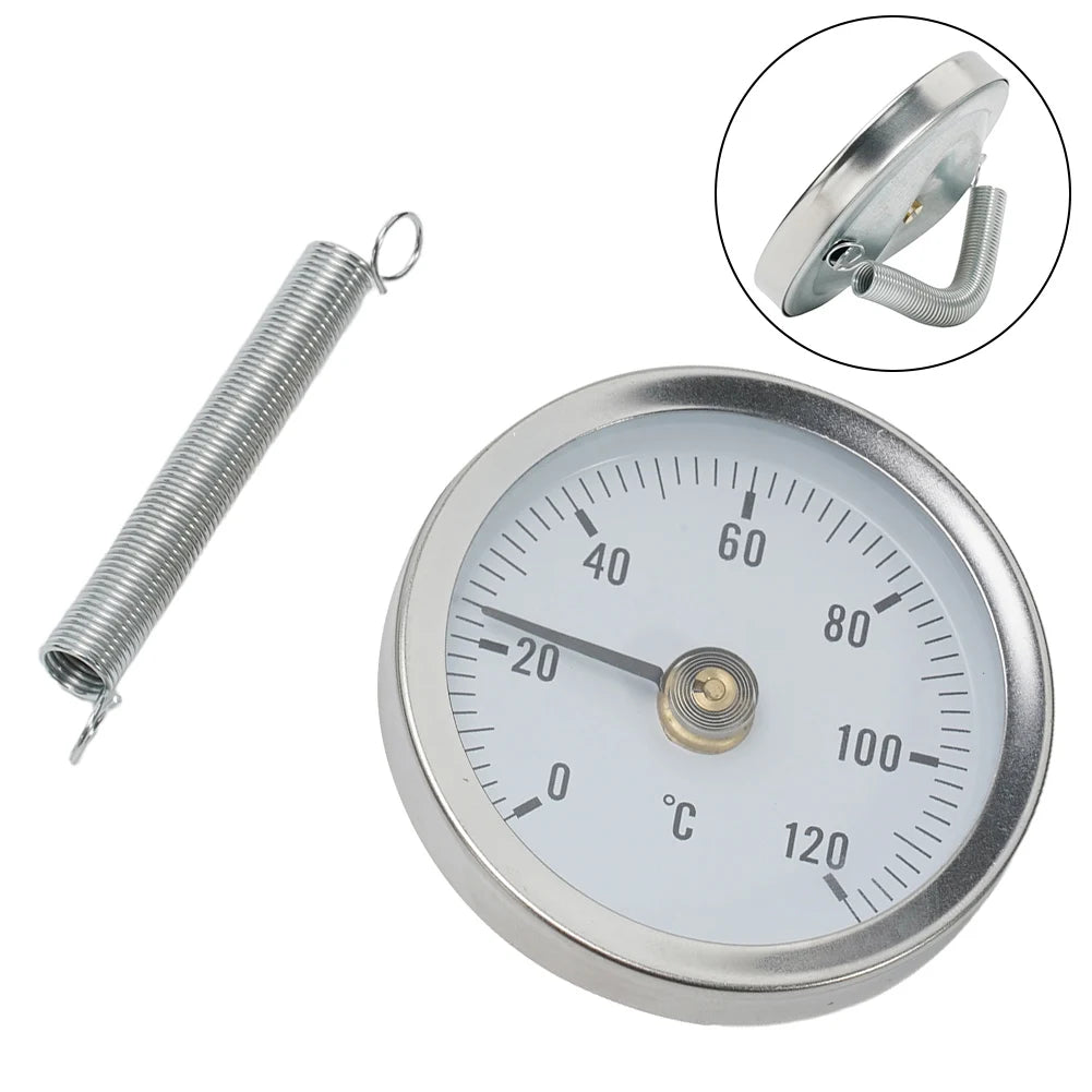 0-120°C Stainless Steel Clamp-on Tube Thermometer | Industrial Pipe Temperature Gauge alternate view