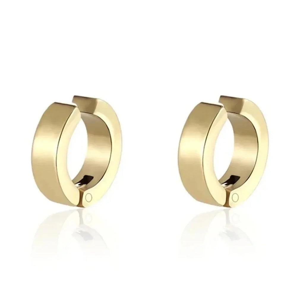 2pcs Punk Mens Strong Magnet Magnetic Ear Stud Set,Non Piercing Cross Clip-on Earrings close-up view