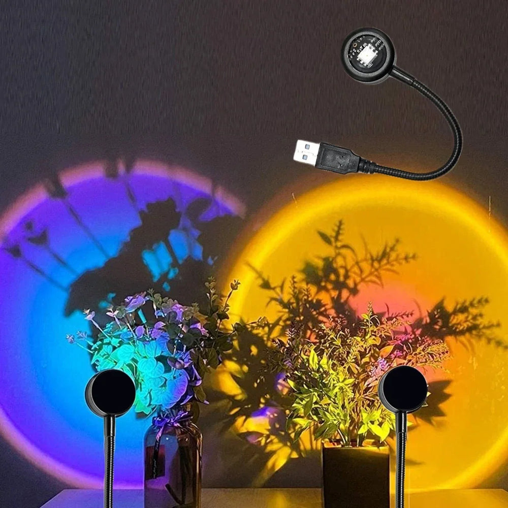 USB Sunset Light LED Rainbow Night Lamp | Photography Wall Atmosphere Decor detail view