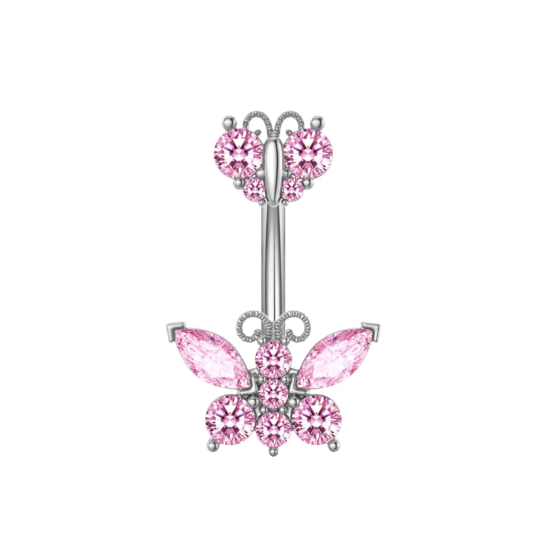1PCS Pink Crown Belly Button Rings Jewelry Stainless Steel Heart Navel Piercing Barbe lifestyle view