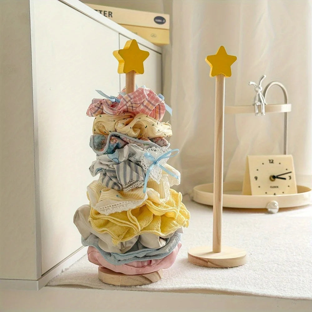 Wood Desktop Hair Rope Holder Multi-purpose Jewelry Bracelet Organizer Display Holder lifestyle view