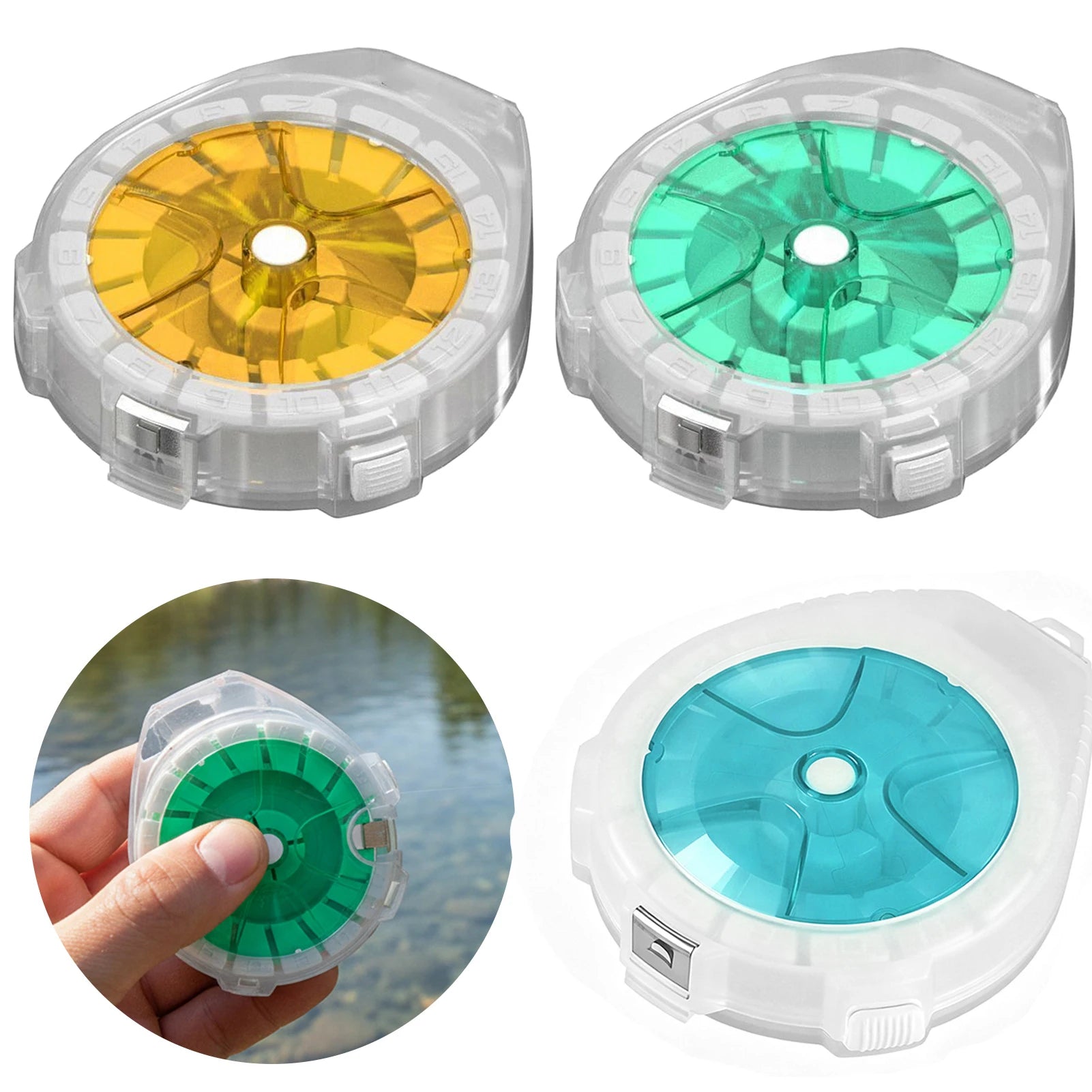 Fishing Line Storage Box with Cutter Anti-Reverse Reel for Carbon Line Plastic Multifunctional Organizer