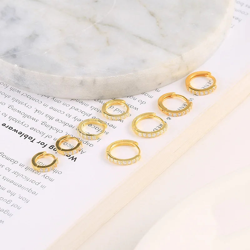 2Pcs Rainbow Little Huggies Stainless Steel Hoop Earrings Girl Tiny Rings Cartilage additional angle