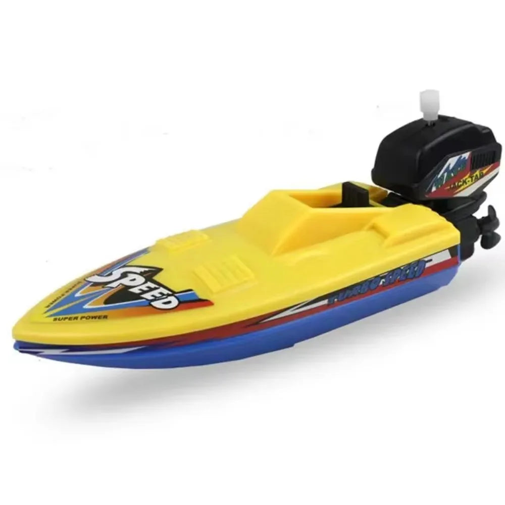 1pc Speed Boat Clockwork Toys Ship Wind Up Toy Float In Water Kids Toys Classic Bat additional angle