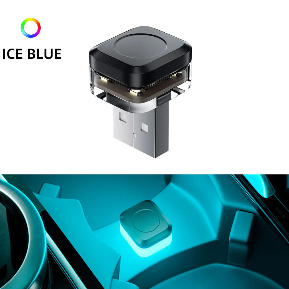 Mini USB LED Car Atmosphere Light | Universal Ambient Decorative Lamp close-up view