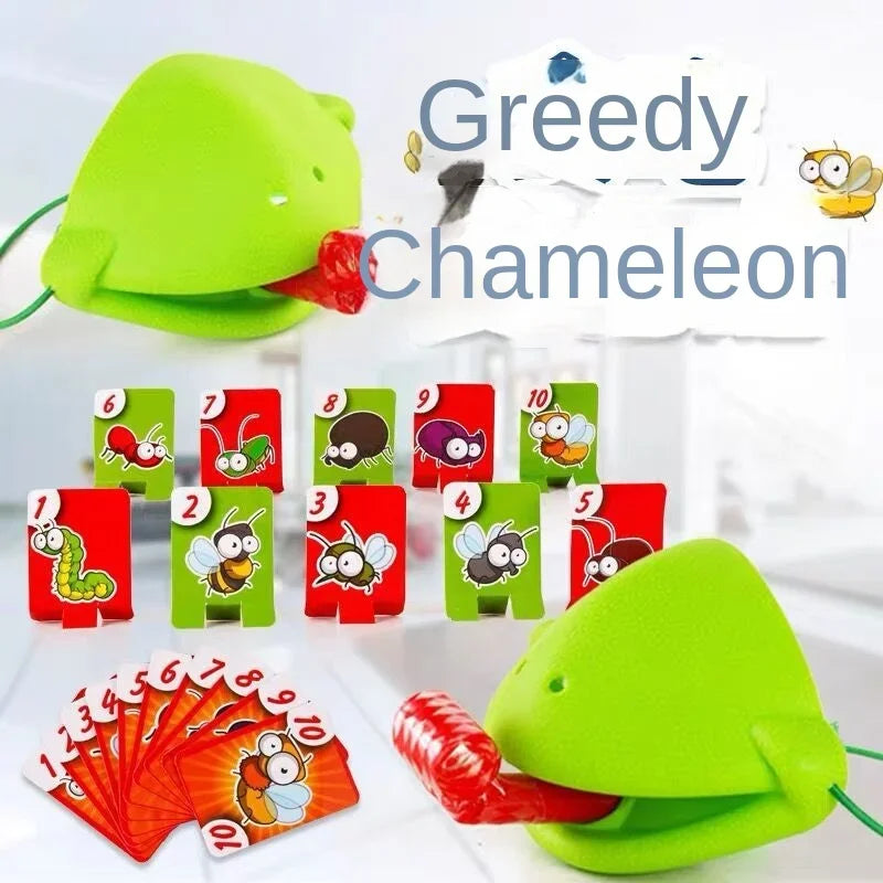 Funny Lizards Mask Toy Frog Tongue-Sticking TikTok Same Two-player Card Game Desktop lifestyle view