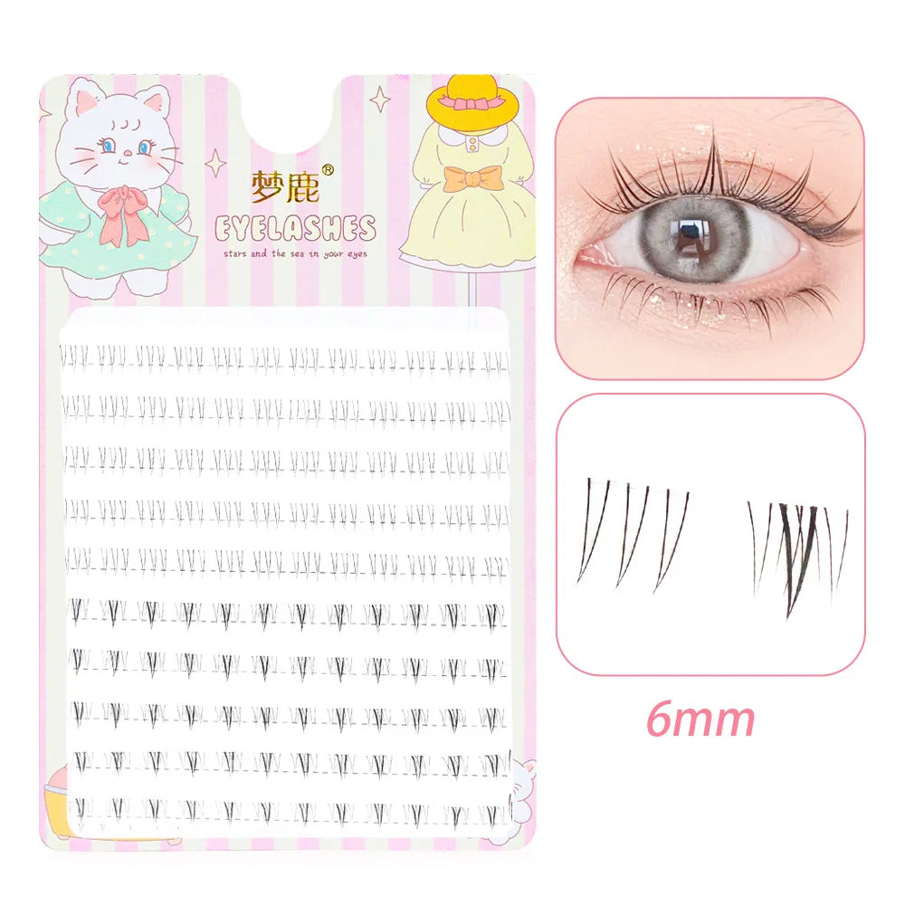 Menglu Natural Short Lower Lashes | Hand-Painted Style Fake Eyelashes alternate view