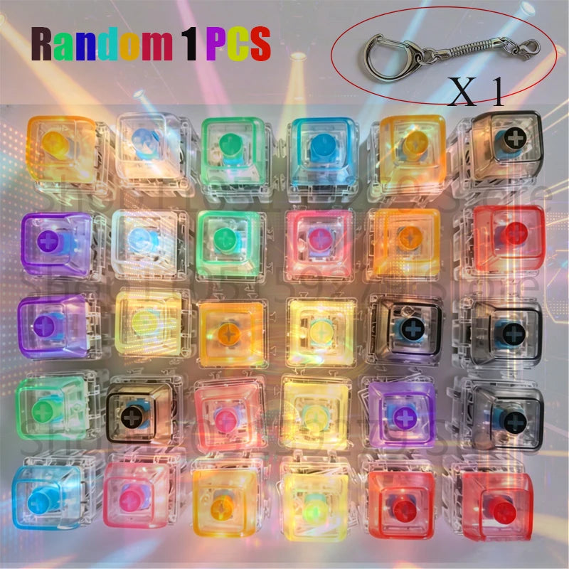 /Clickable Keyboard Keychain LED Light - Stress Anxiety Relief Fidget Toy, Portable De close-up view