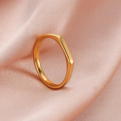 Skyrim Minimalist Signet Rings Women Men Stainless Steel Wide Rectangle Geometric Rin alternate view