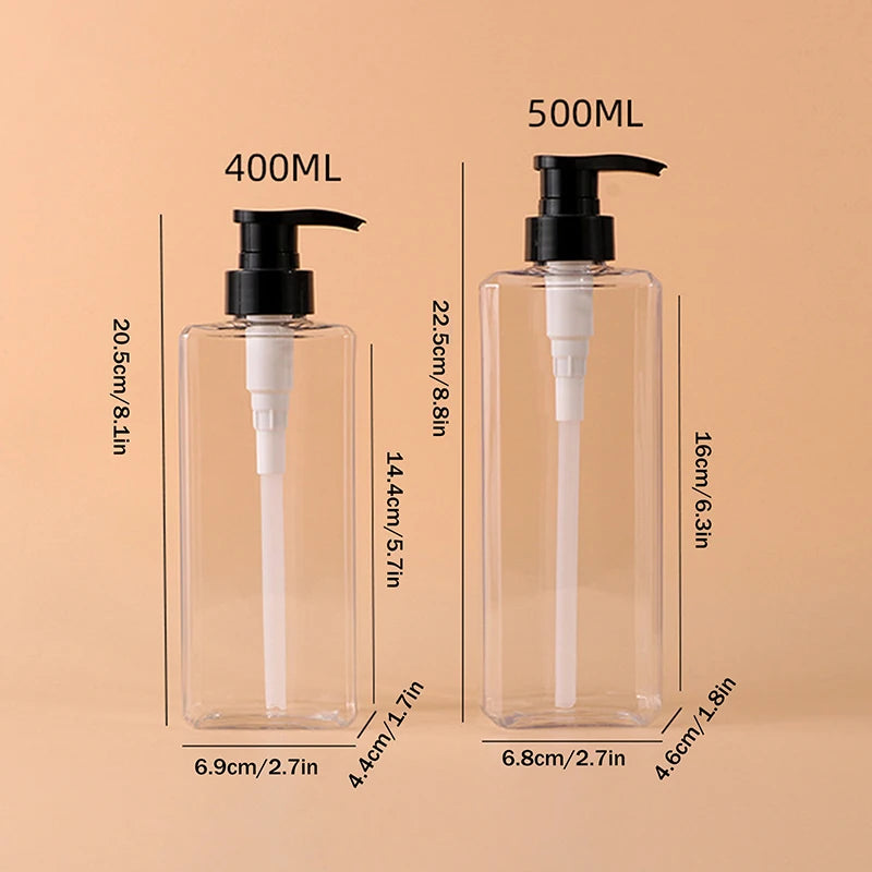Square Soap Dispenser | Refillable 400/500ml Bathroom Pump Bottle additional angle