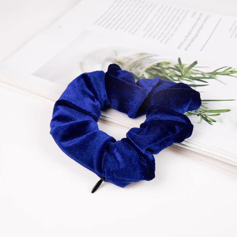 Portable Hidden Safe Sight Secret Hair Tie Storage Case Hair Scrunchie With Zipper Hi alternate view