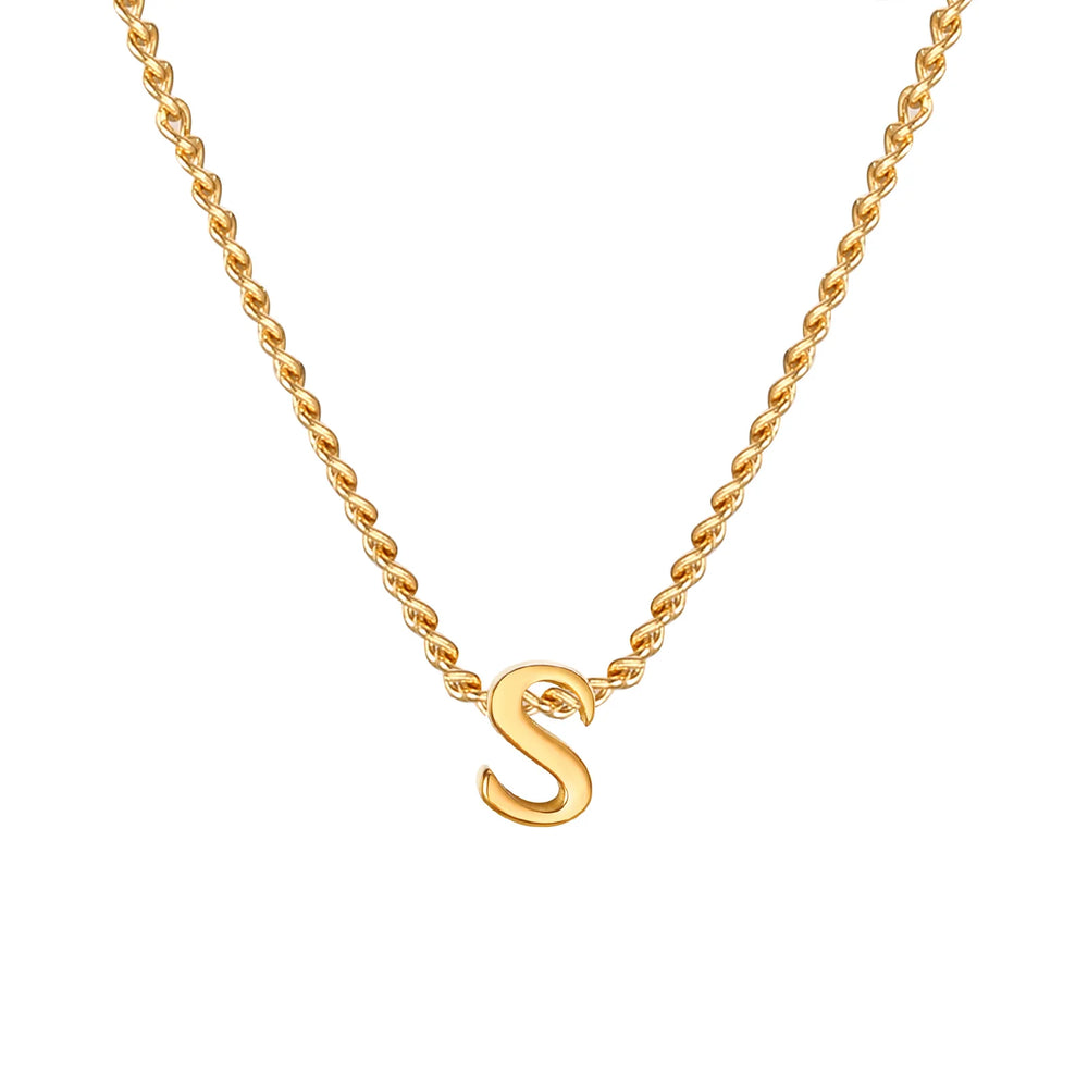 Vnox Chic Tiny A-Z Letters Necklaces for Women Girls, Gold Color Stainless Steel Init lifestyle view