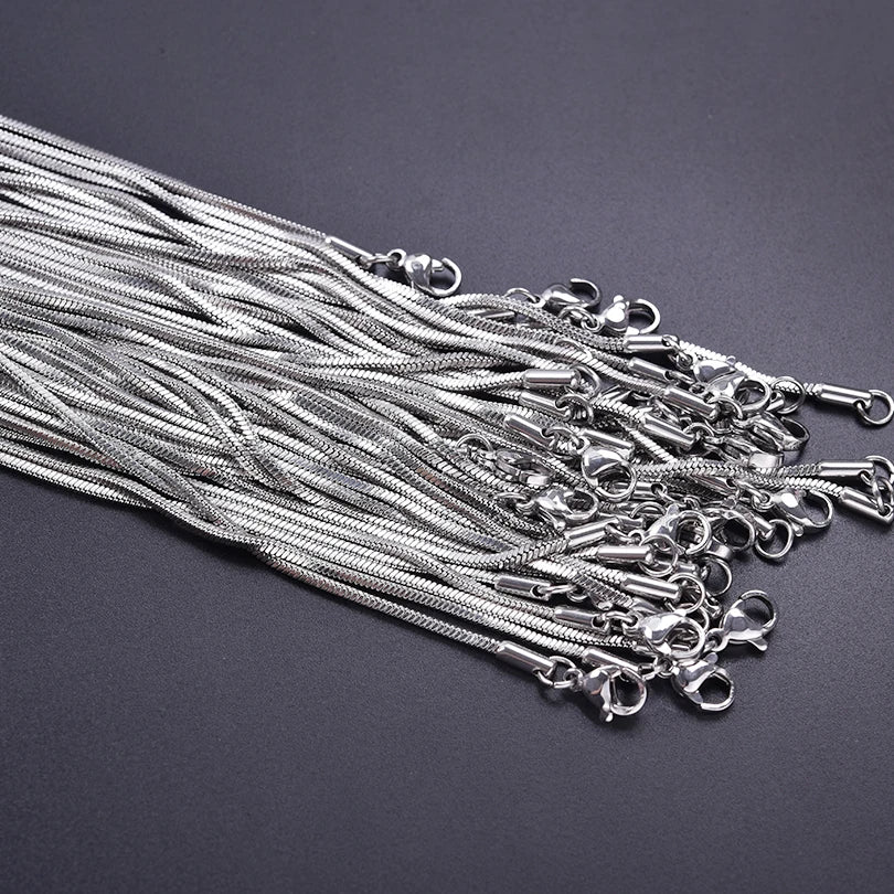 Wholesale 45/50/60/70cm Snake Long Chain Necklace Stainless Steel Necklaces For Women lifestyle view