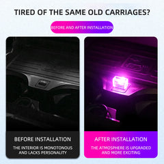 Mini USB LED Car Atmosphere Light | Universal Ambient Decorative Lamp close-up view