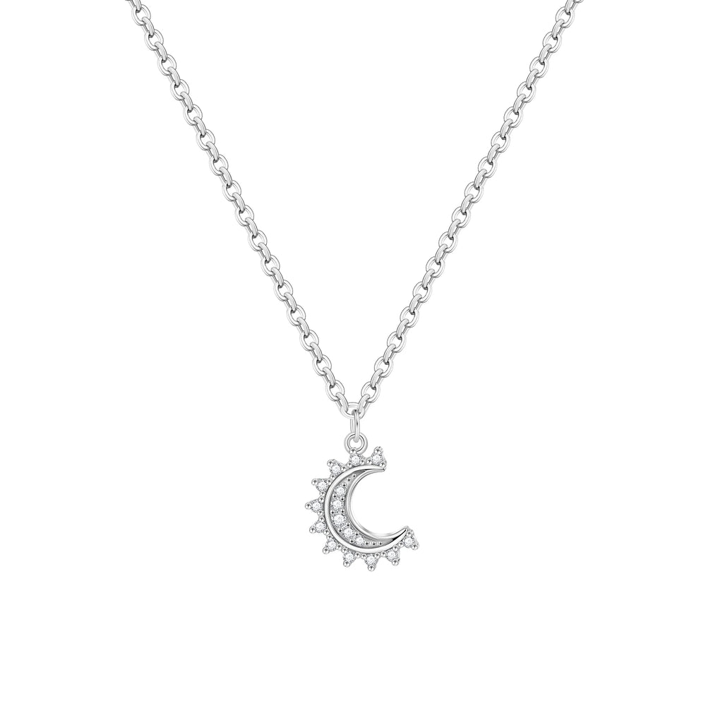Romantic Pink Crown Heart Pendant Necklace Genuine 925 Sterling Silver Elegant Fine J alternate view