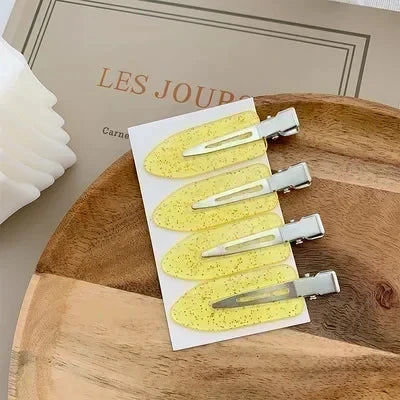2-4pcs/set Glitter No Bend Seamless Hair Clips Side Bangs Barrette Make Up Washing Face Accessories Styling Hairpins Women Girls