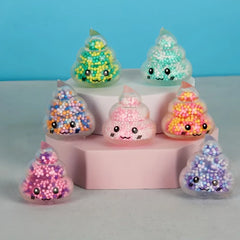 2PCS Squishy Poop Stress Relief Balls Colorful Fidget Toys for Girls Kids Easter Baske close-up view