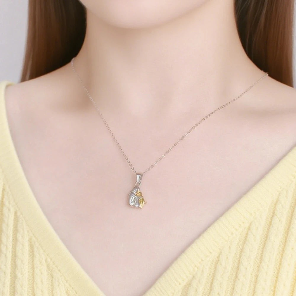 Cute Girl Puppy Pendants Necklaces Fashion Simple Personalized Alloy Women and Dog additional angle