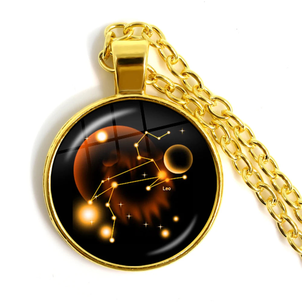 Zodiac Necklace Silver Plated | 12 Constellation Pendant Jewelry alternate view