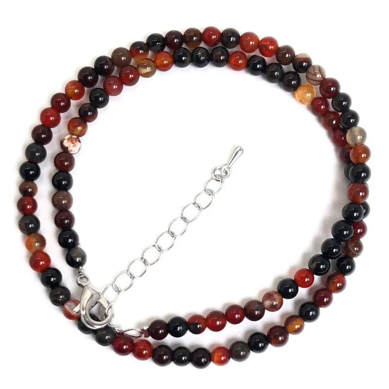 2025 Natural Stone Crystal Choker Necklace | 4mm Bohemian Adjustable Choker detail view