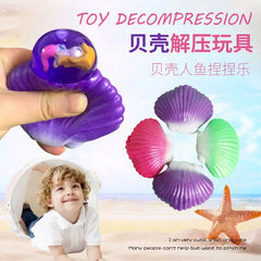 Creative Hand Pinch Shell Decompression Toy Trick Decompression Mermaid Ball Classic Toy detail view
