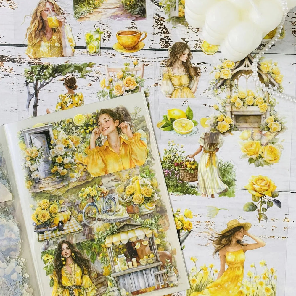 20-Sheet Junk Journal Sticker Pack | DIY Scrapbooking Decor close-up view